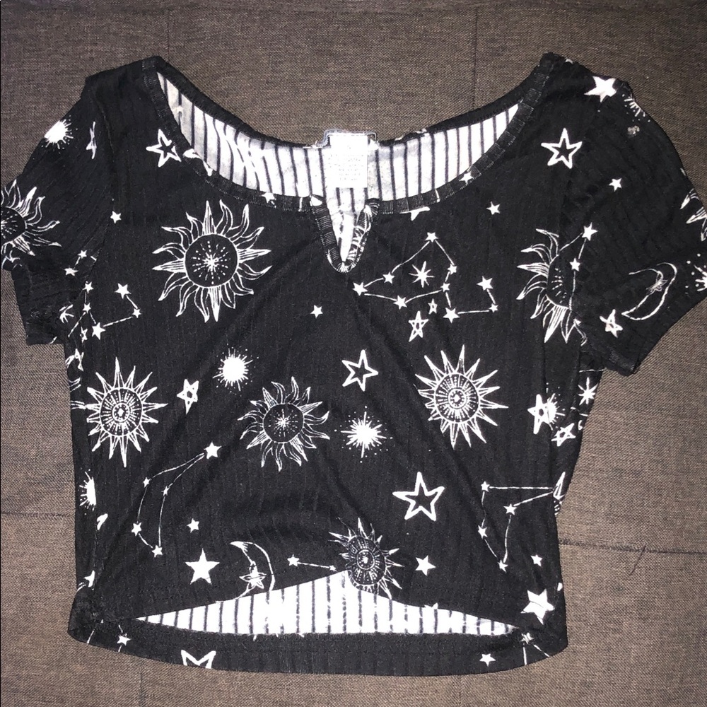 Celestial Black Crop Top